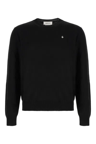 ALEXANDER MCQUEEN BLACK WOOL SWEATER