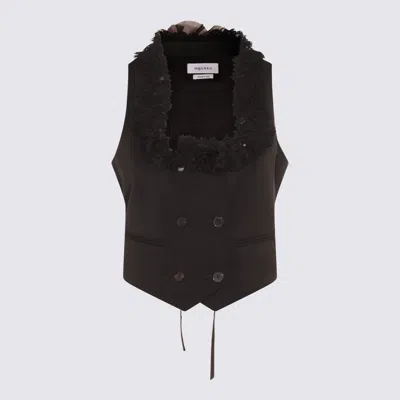 ALEXANDER MCQUEEN BLACK WOOL TOP