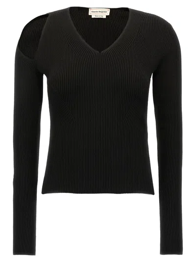 Alexander Mcqueen Black Wool Women's Cardigan