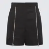 Alexander Mcqueen Black Wool Zipped Shorts