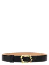 Alexander Mcqueen Black Wrapped Snake Buckle Belt In Black