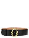 Alexander Mcqueen Snake-buckle Leather Belt In Black