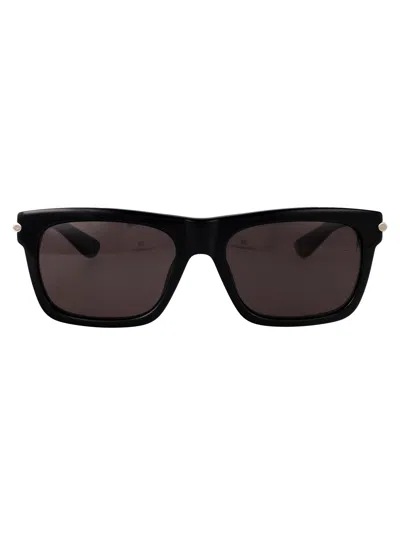 Alexander Mcqueen Black-black-grey Recycled Acetate Sunglasses In Neutral