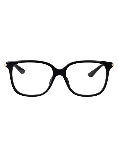 Alexander Mcqueen Black-black-transparent Acetate Glasses