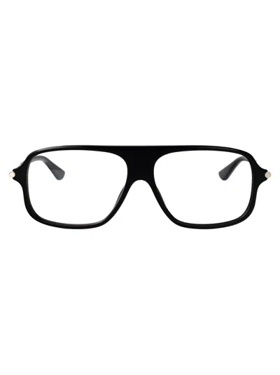 Alexander Mcqueen Black-black-transparent Acetate Glasses