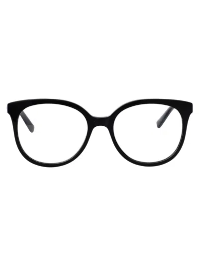 Alexander Mcqueen Black-black-transparent Recycled Acetate Glasses In White