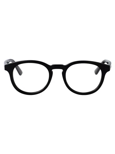 Alexander Mcqueen Black-black-transparent Recycled Acetate Glasses In Neutral