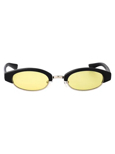 Alexander Mcqueen Black-black-yellow Recycled Acetate Sunglasses In Pink