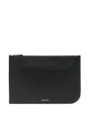 Alexander Mcqueen Blackleather Clutch In Black