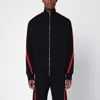 Alexander Mcqueen Multicolored Striped Zip-up Blouse In Black