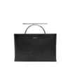 Alexander Mcqueen Cross-bar Clutch In Silver Tone/black