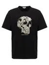 Alexander Mcqueen Skull Embroidered Cotton Jersey T-shirt In Blackwhite
