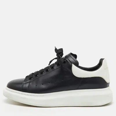 Pre-owned Alexander Mcqueen Black/white Leather Oversized Low Top Sneakers Size 43