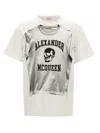 Alexander Mcqueen Printed Compact Cotton T-shirt In Black