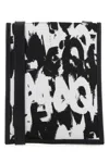 Alexander Mcqueen Men Printed Nylon Crossbody Bag In Blackwhite