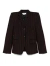 Alexander Mcqueen Pinstriped Blazer In Black