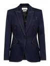 Alexander Mcqueen Blazer In Jeans-optik In Blue