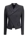 Alexander Mcqueen Tailored Double-breasted Jacket Notch Lapels In Black