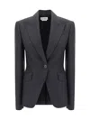 Alexander Mcqueen Blazer Jacket In Grey