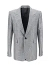 Alexander Mcqueen Single-breasted Wool Blazer In Silver