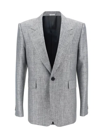 Alexander Mcqueen Blazer Jacket In Gray