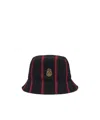 Alexander Mcqueen Men's Wool College Stripe Skull Bucket Hat In Black