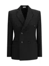 Alexander Mcqueen Black Wool Blazer In Black