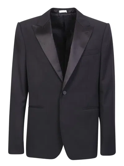 Alexander Mcqueen Single-breasted Suit Jacket In Black