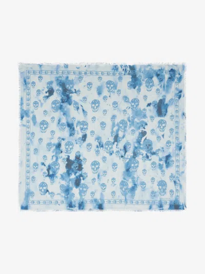 ALEXANDER MCQUEEN BLEACHED CLASSIC SKULL FOULARD