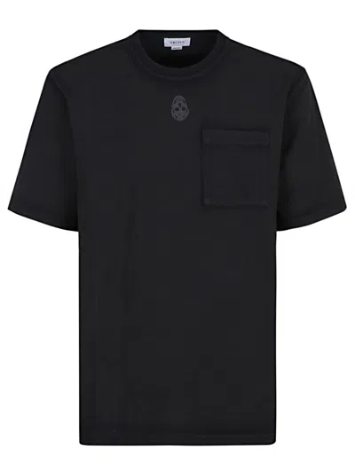 Alexander Mcqueen Bleached Overdyed Jersey T-shirt In Black