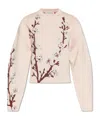 Alexander Mcqueen Floral Jacquard Wool And Silk Sweater In Nude