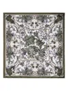 Alexander Mcqueen Blossom Skull Scarf In Green
