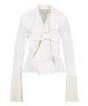Alexander Mcqueen Plissé Long-sleeved Blouse In White
