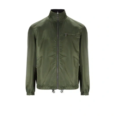 Alexander Mcqueen Khaki Black High-neck Sweater In Green