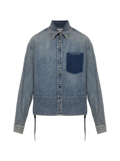Alexander Mcqueen Mcqueen Shirt Woman In Blue