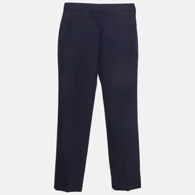 Pre-owned Alexander Mcqueen Blue Cotton Formal Trousers S