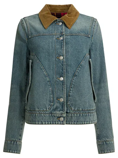 Alexander Mcqueen Blue Cotton Jacket
