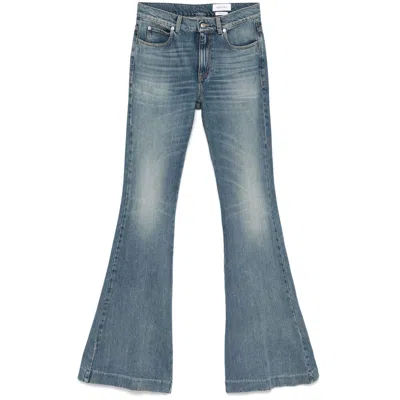 ALEXANDER MCQUEEN ALEXANDER MCQUEEN BLUE DENIM - FLARED JEANS WOMEN