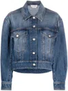 Alexander Mcqueen Denim Cocoon Jacket In Denim