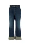 Alexander Mcqueen Indigo Boyfriend Jeans With Turn-ups In Dark Blue