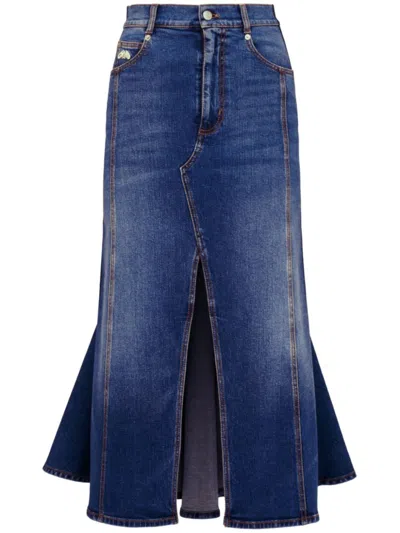 ALEXANDER MCQUEEN BLUE DENIM SKIRT