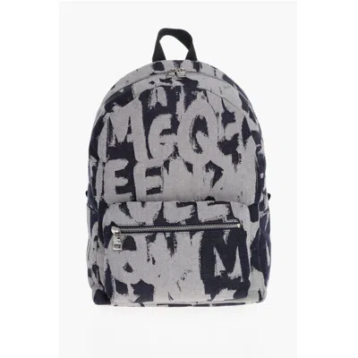 Alexander Mcqueen Blue Fiber Backpack