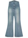 Alexander Mcqueen Fold Over Waist Jeans In Blue