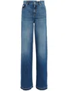 Alexander Mcqueen Blue Seal Detail Denim Pants In Blue