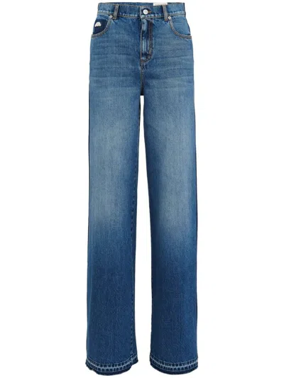 ALEXANDER MCQUEEN BLUE HIGH-WAISTED JEANS