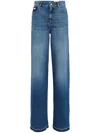 Alexander Mcqueen Blue Seal Detail Denim Pants In Dark Blue