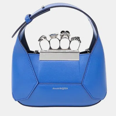 Pre-owned Alexander Mcqueen Blue Leather Tote And Shoulder Bag