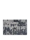 ALEXANDER MCQUEEN BLUE MCQUEEN GRAFFITI CARD HOLDER