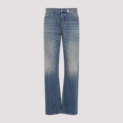 Alexander Mcqueen Mcqueen Skull Straight Leg Jeans In Blue Washed