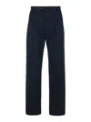 ALEXANDER MCQUEEN BLUE STRAIGHT TAILORED PANTS IN COTTON MAN